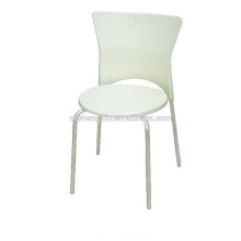 Cadeira de jantar de metal com tubo de aço, cadeira de restaurante branco